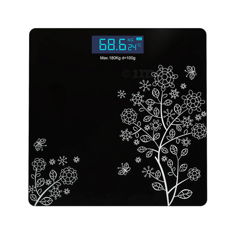 beatXP Digital Weighing Scale with LCD Display Black Floral